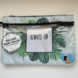 Always on Vacay Swim Suit Sack with Zipper Pocket NWT